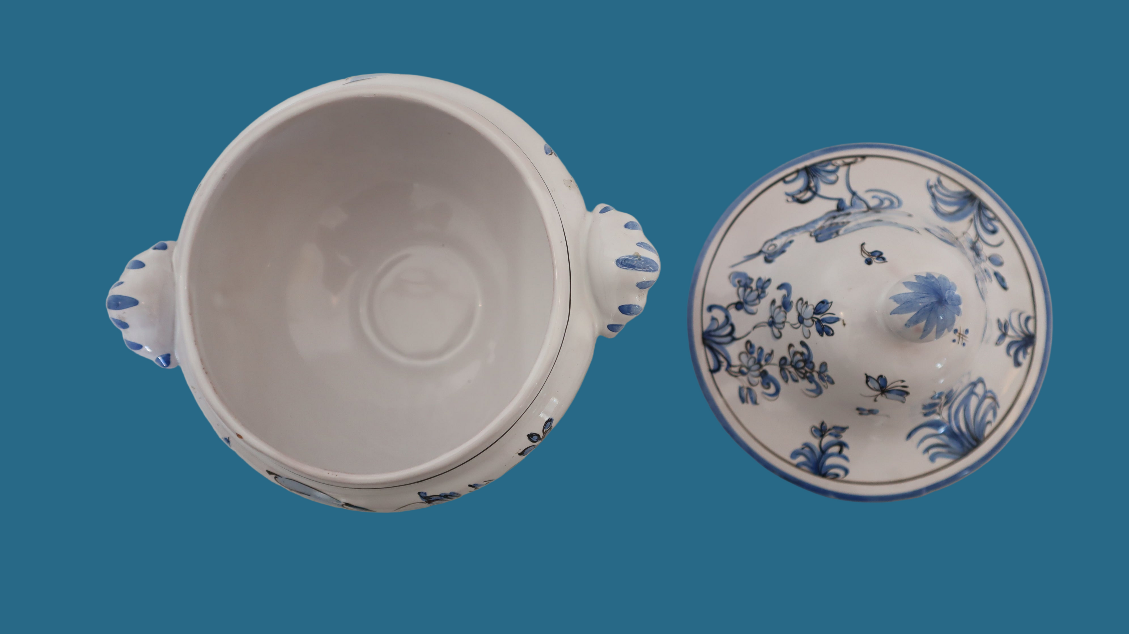 Lågskål i fajance - Moustiers