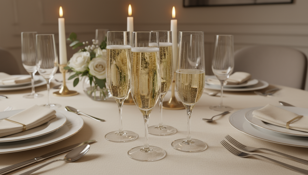 5 stk. ciselerede champagnefløjter