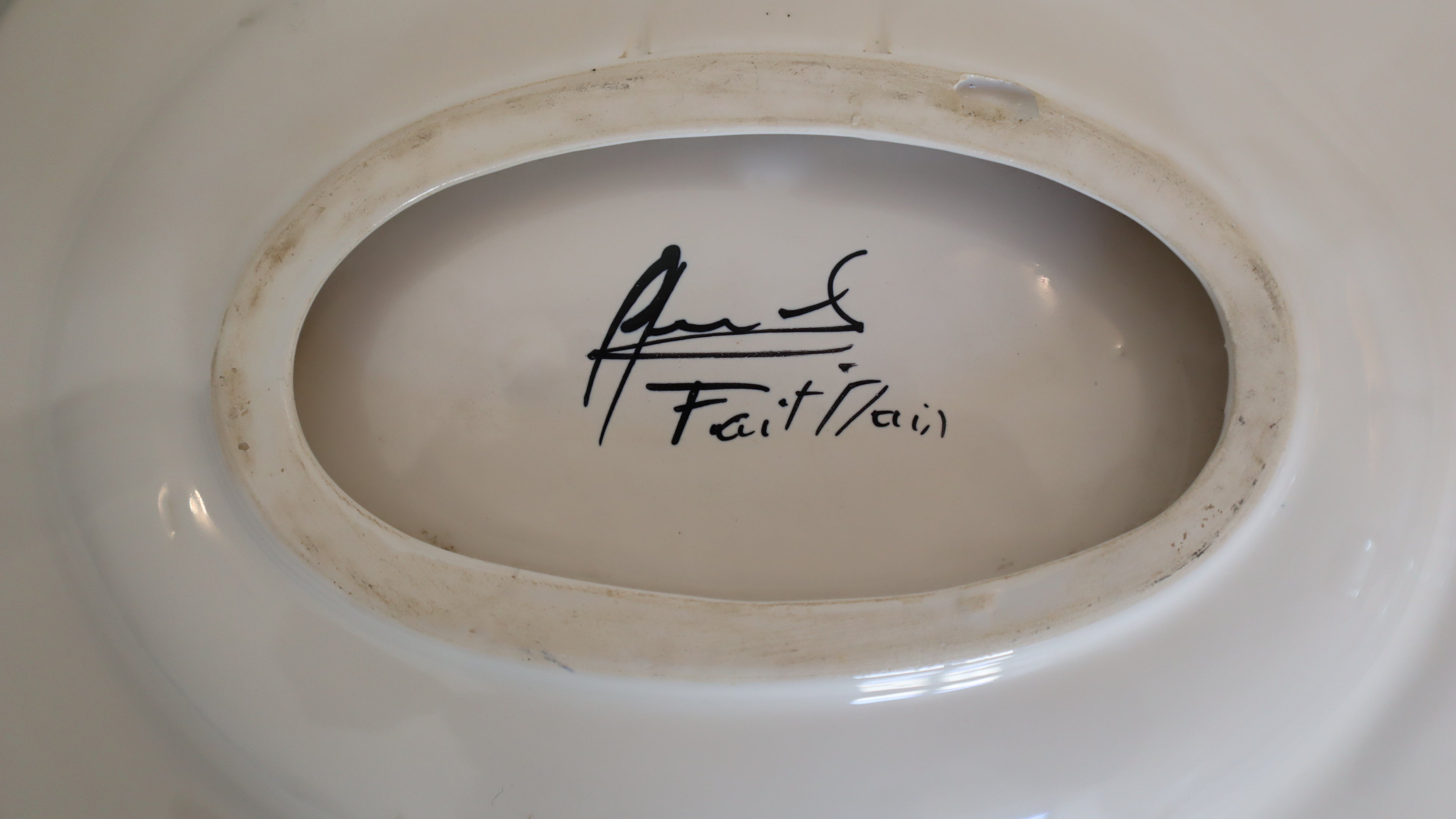 Barberfad - håndmalet fajance