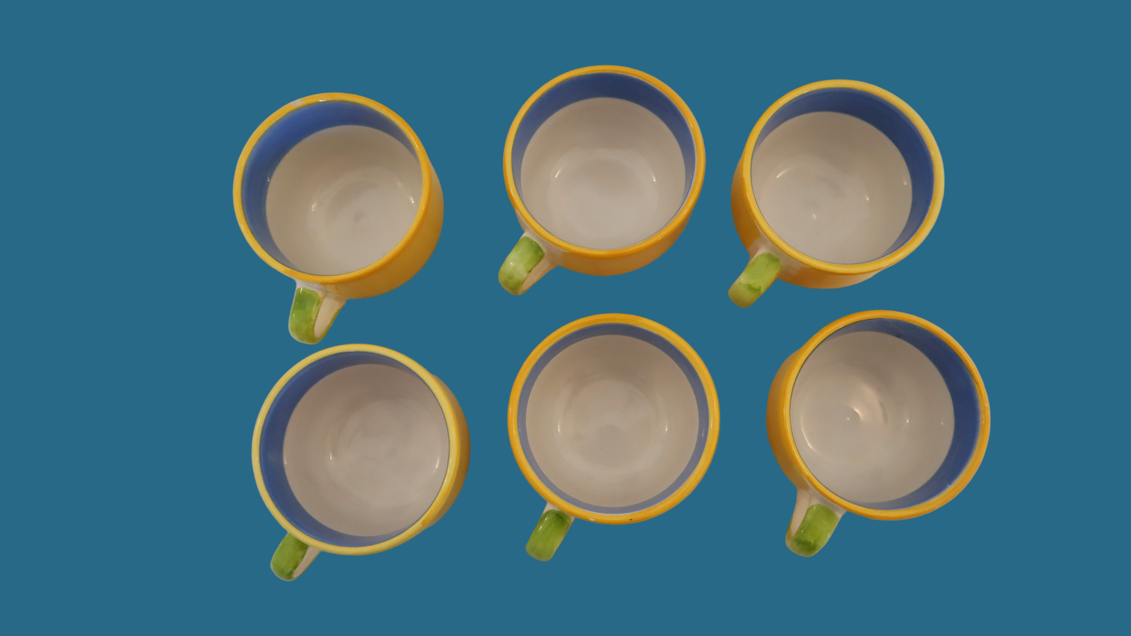 6 stk. håndmalede kopper