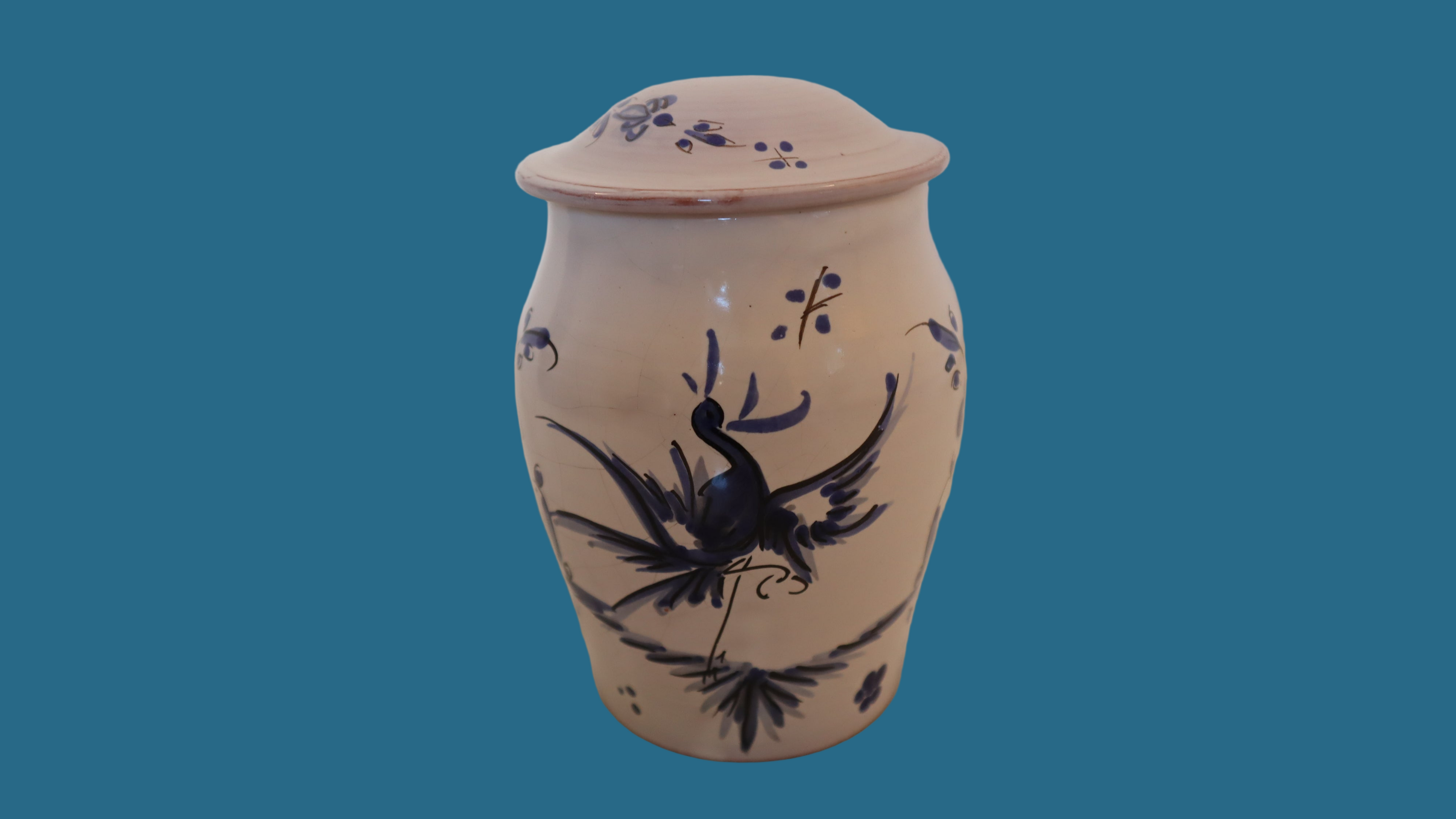 Håndmalet senneps/marmeladekrukke - Moustiers