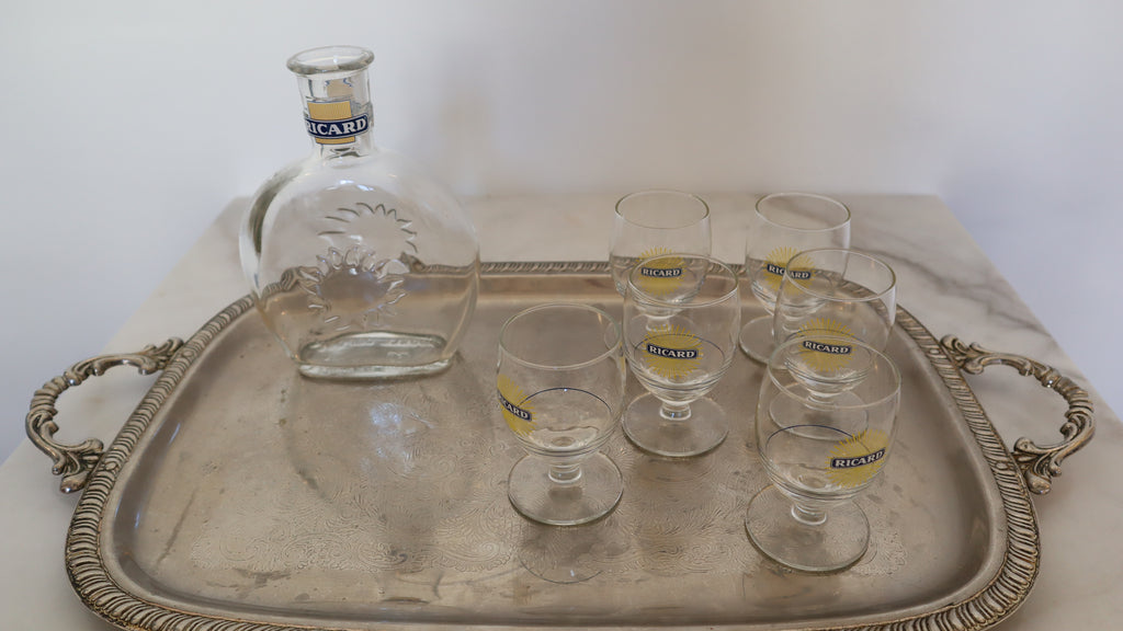 Ricard aperitif-sæt, 6 stk. glas + karaffel