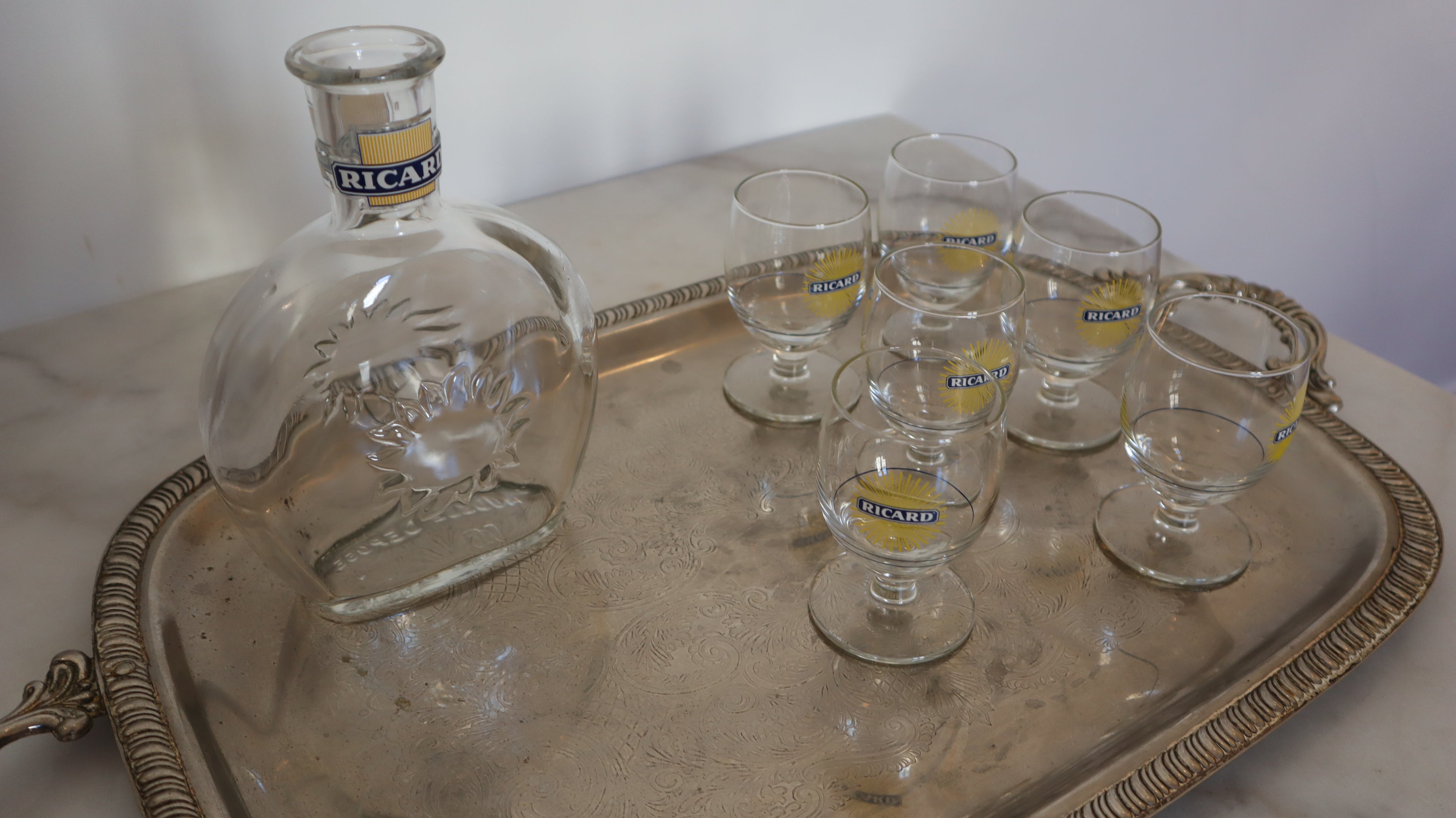 Ricard aperitif-sæt, 6 stk. glas + karaffel