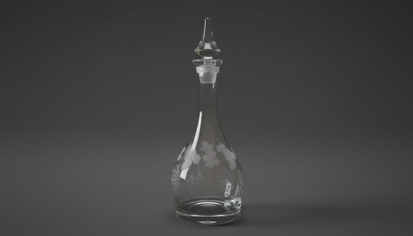 Karaffel i glas med vinranke