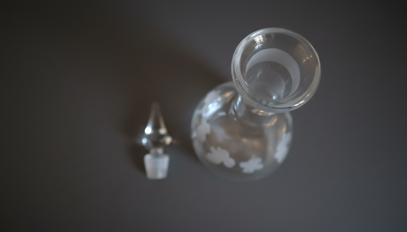 Karaffel i glas med vinranke