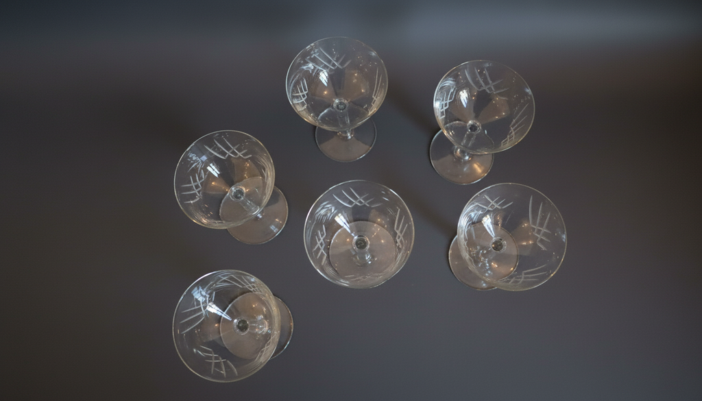 6 stk. elegante champagneskåle