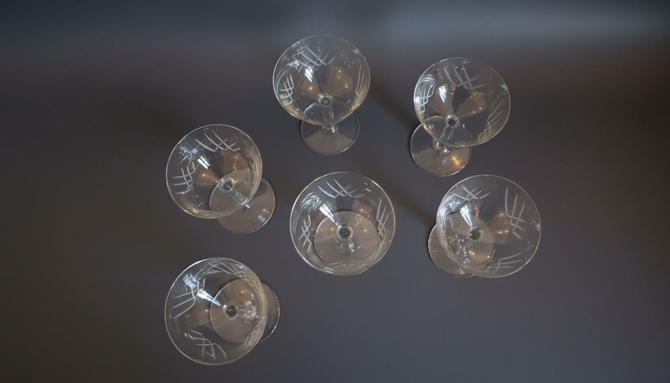 6 stk. elegante champagneskåle