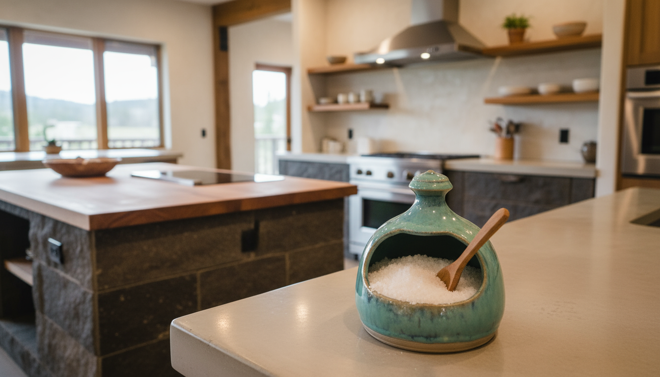 Cevennes saltkar i blågrøn glasur