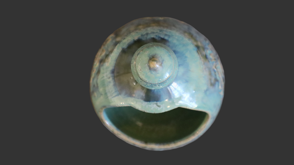 Cevennes saltkar i blågrøn glasur