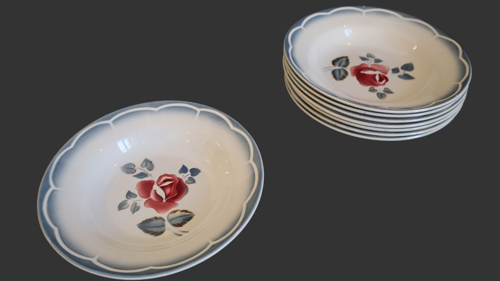 8 stk. dybe tallerkner i Sarreguemines fajance