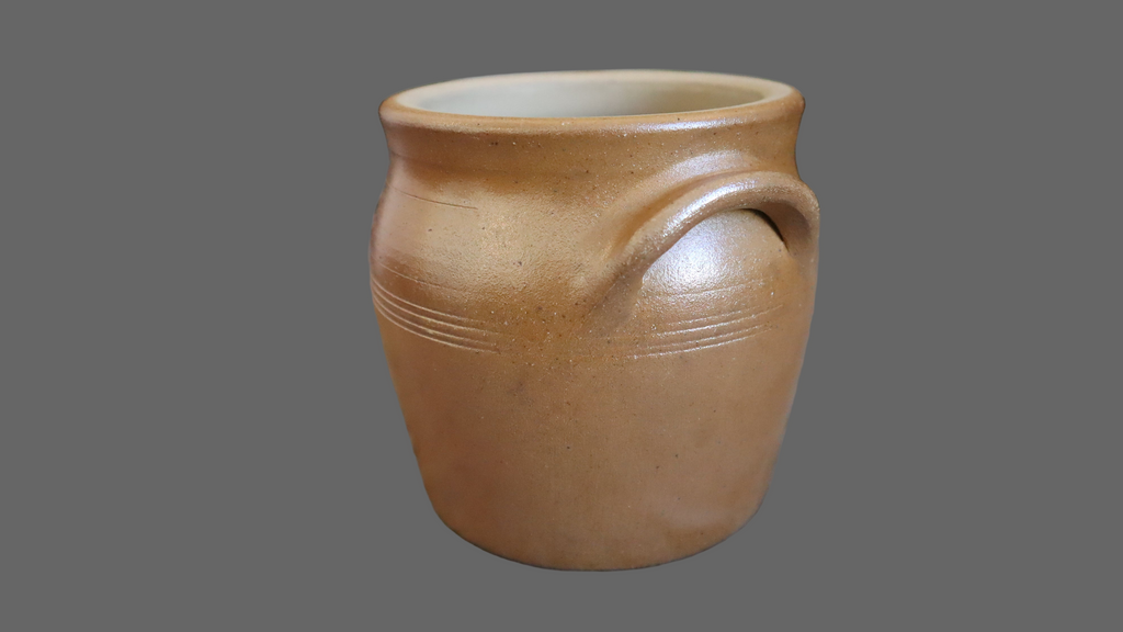 Fransk stentøjskrukke med ører