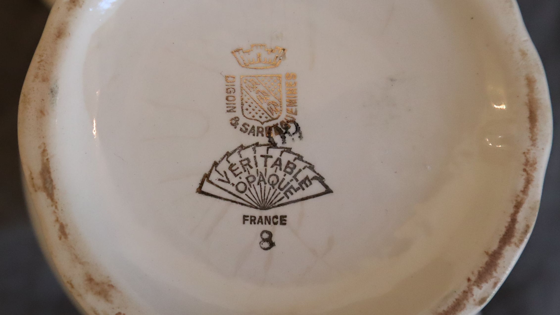 Sarreguemines “Nous Deux” flødekande