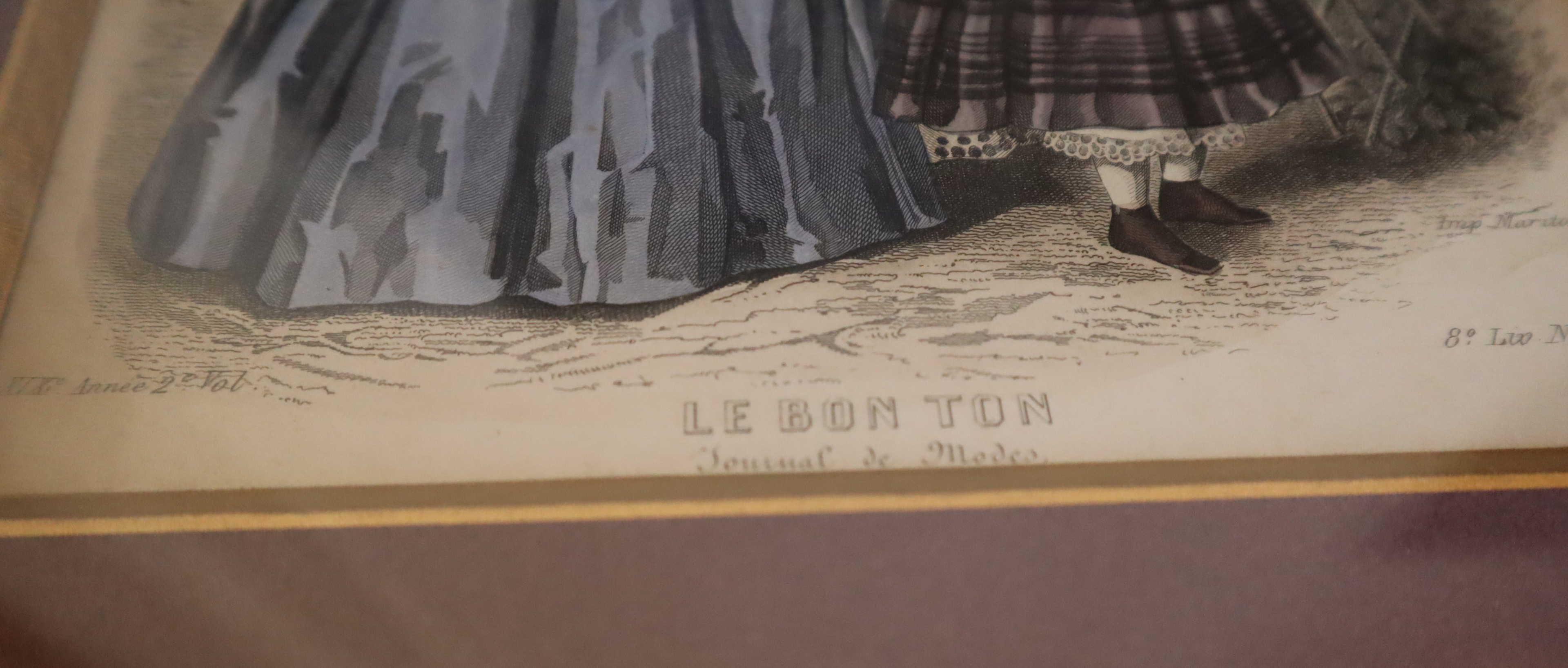 Le Bon Ton – Journal des Modes (håndkoloreret modeplade)
