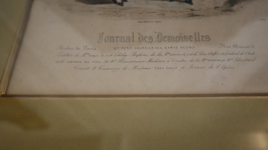 Journal des Demoiselles – håndkoloreret modeplade