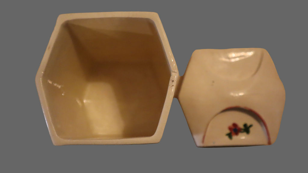 Vallauris “pots à épices” – 4 stk. (FARINE, SUCRE, SEL, THÉ) – håndmalet