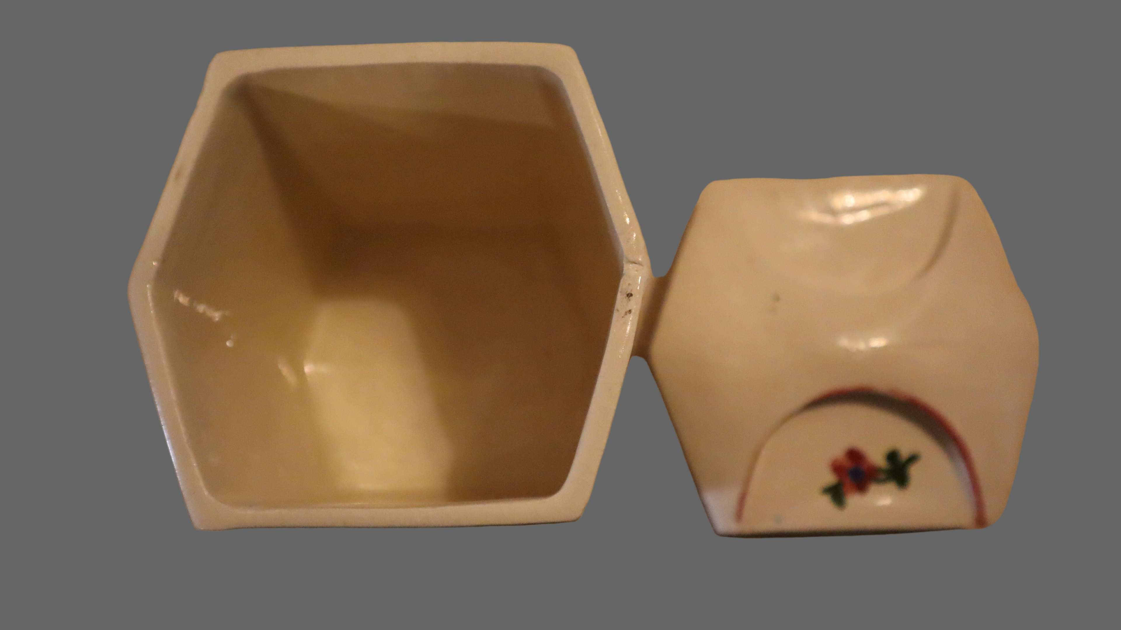 Vallauris “pots à épices” – 4 stk. (FARINE, SUCRE, SEL, THÉ) – håndmalet