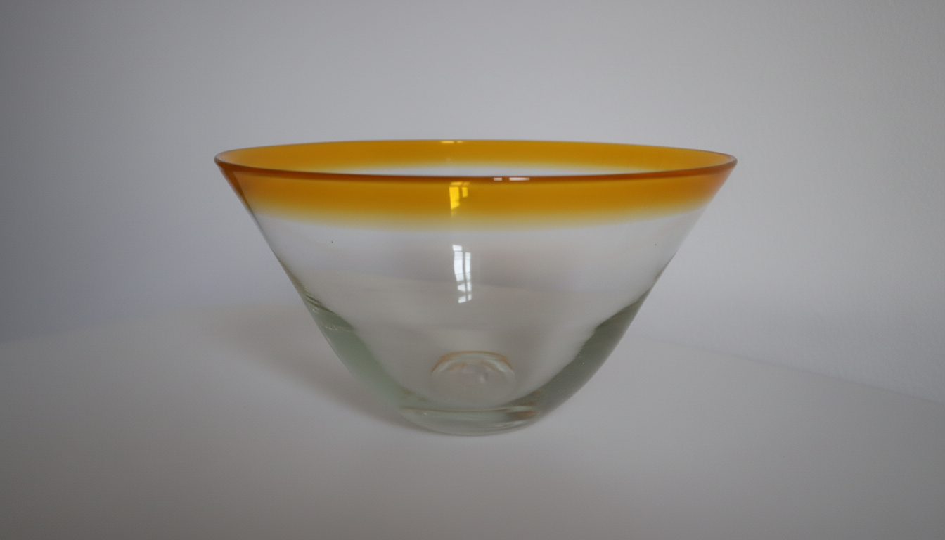 Stor mundblæst glasskål